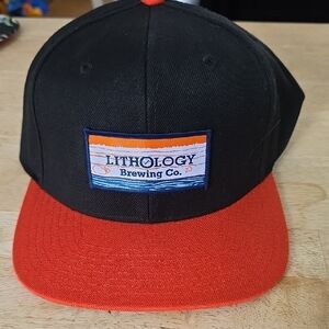 Lithology Brewing Co. Black and Orange Hat